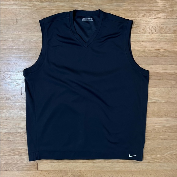 Men’s Nike FITDRY Pullover Golf Vest, V Neck, Sleeveless, Black, Size XL - Picture 1 of 5